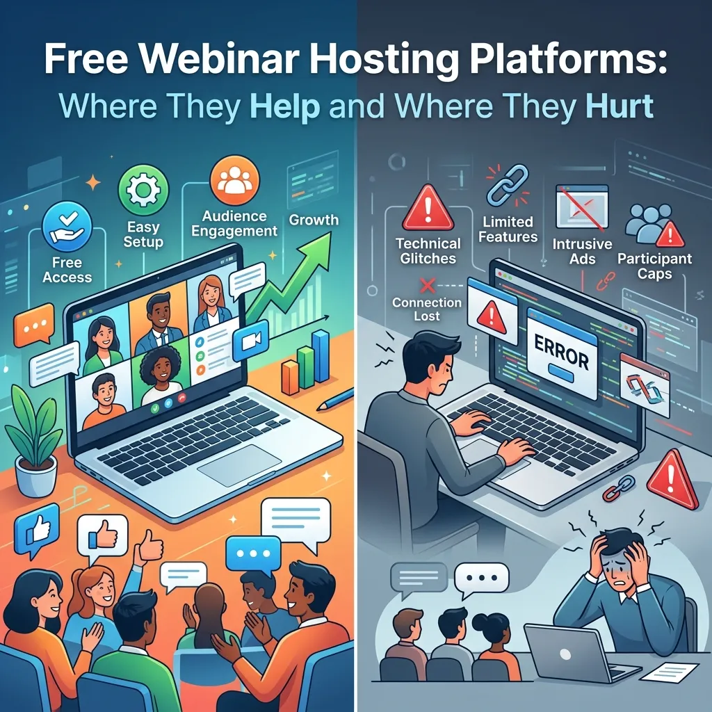 Free webinar hosting platforms where they help and where they hurt