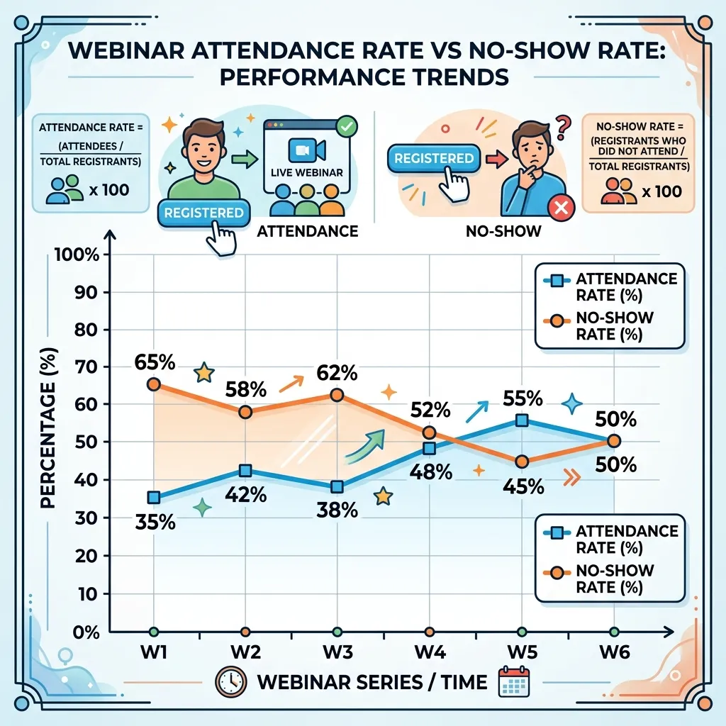 Webinar No-Show Rate vs Attendance Rate